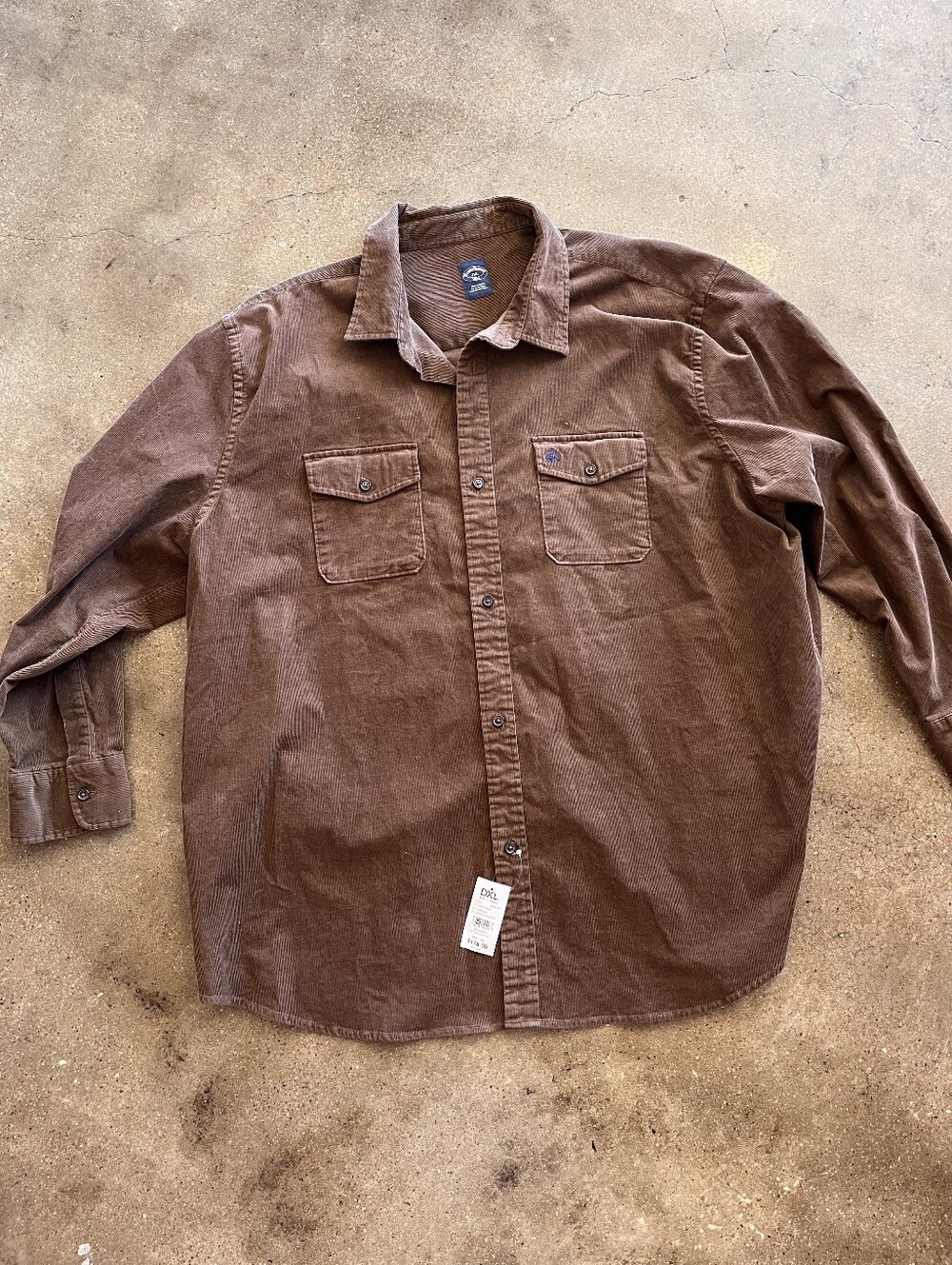 Men's Brooks And Brothers Brown Corduroy Button-Up Work Shirt